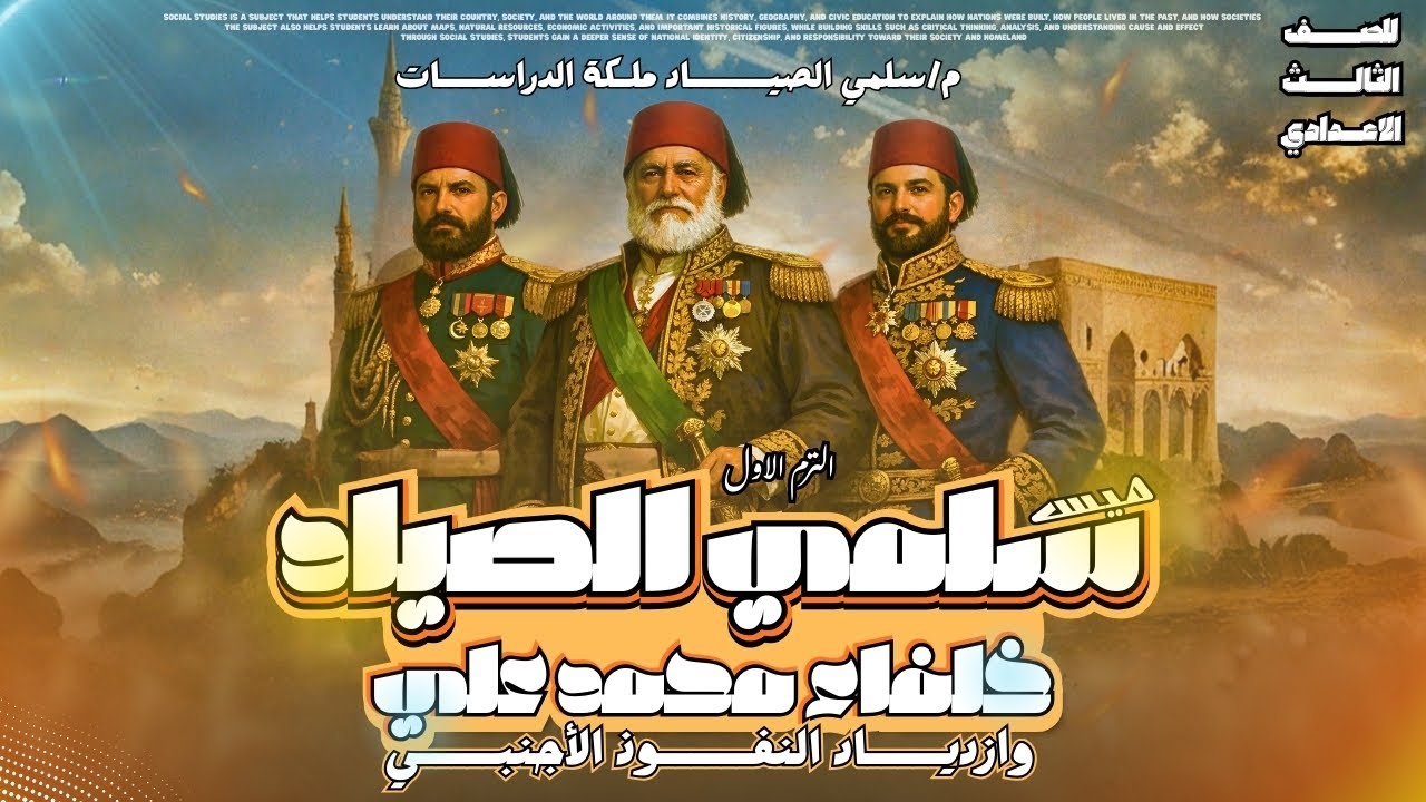 مراجعة الوحدة الرابعة تاريخ _الصف الثالث الاعدادي_الجزء الاول خلفاء محمد علي و ازياد النفوذ الأجنبي