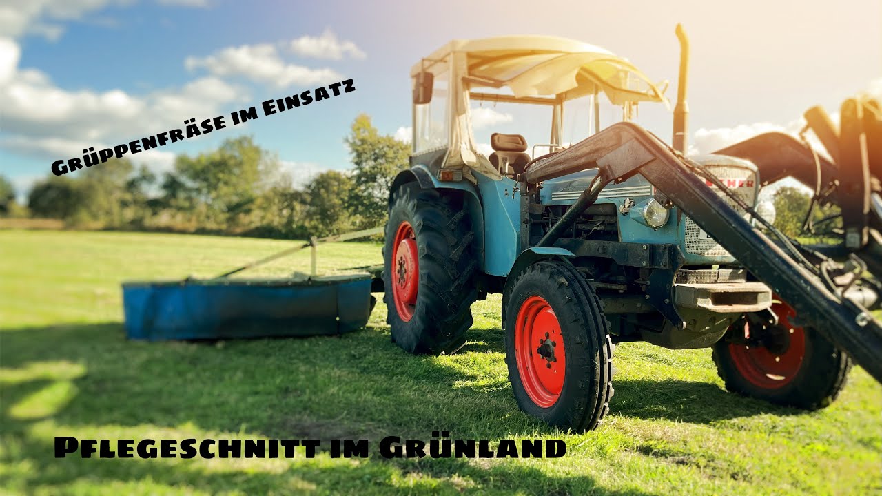 FarmVlog# 33 | Pflegeschnitt im Grünland | Grüppenfräse im Einsatz