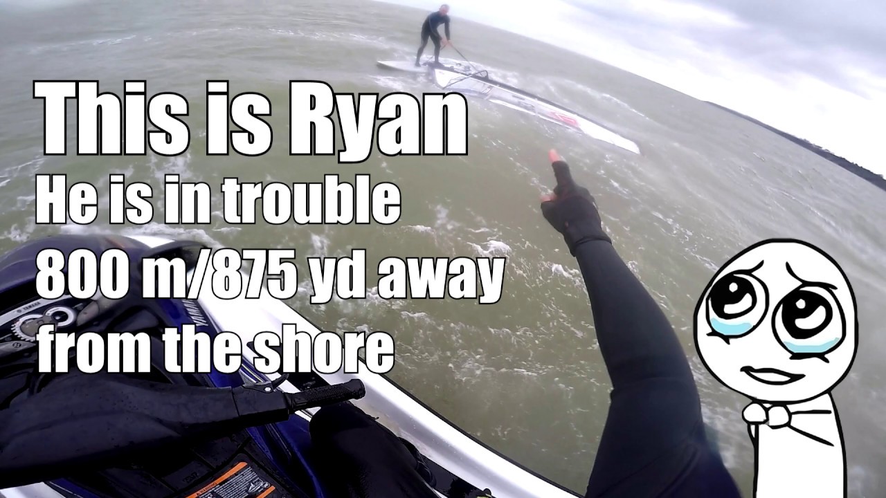 Windsurfer rescue on JetSki almost gone wrong