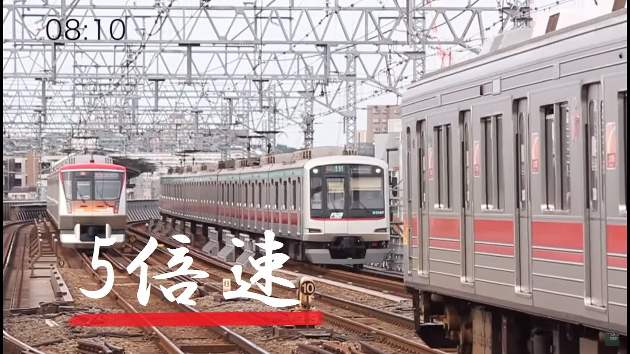 【朝の過密運転】5倍速 東急田園都市線 安定の詰まり
