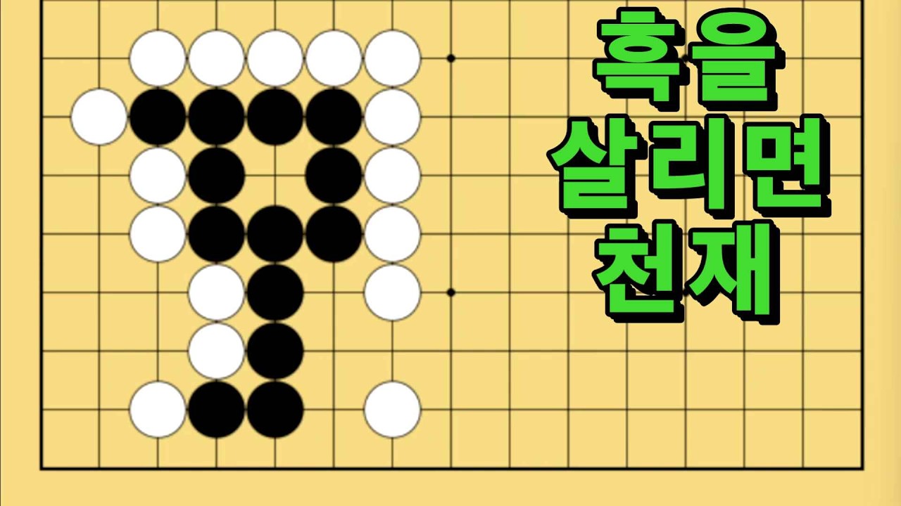 바둑 묘수 사활 - 싱싱한 재료를 손질하는 묘수가 있습니다. 흑을 살려보세요.