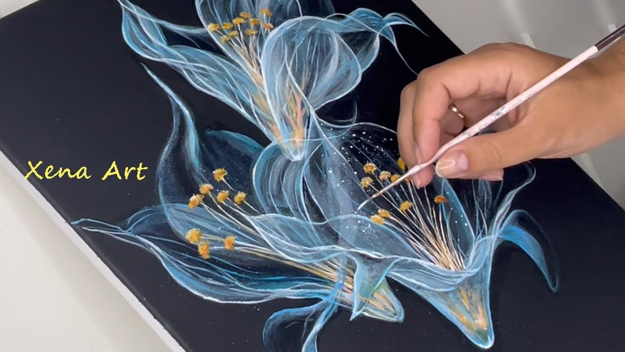 Magical Lilies Flowers / Acrylic Painting Step by Step #227