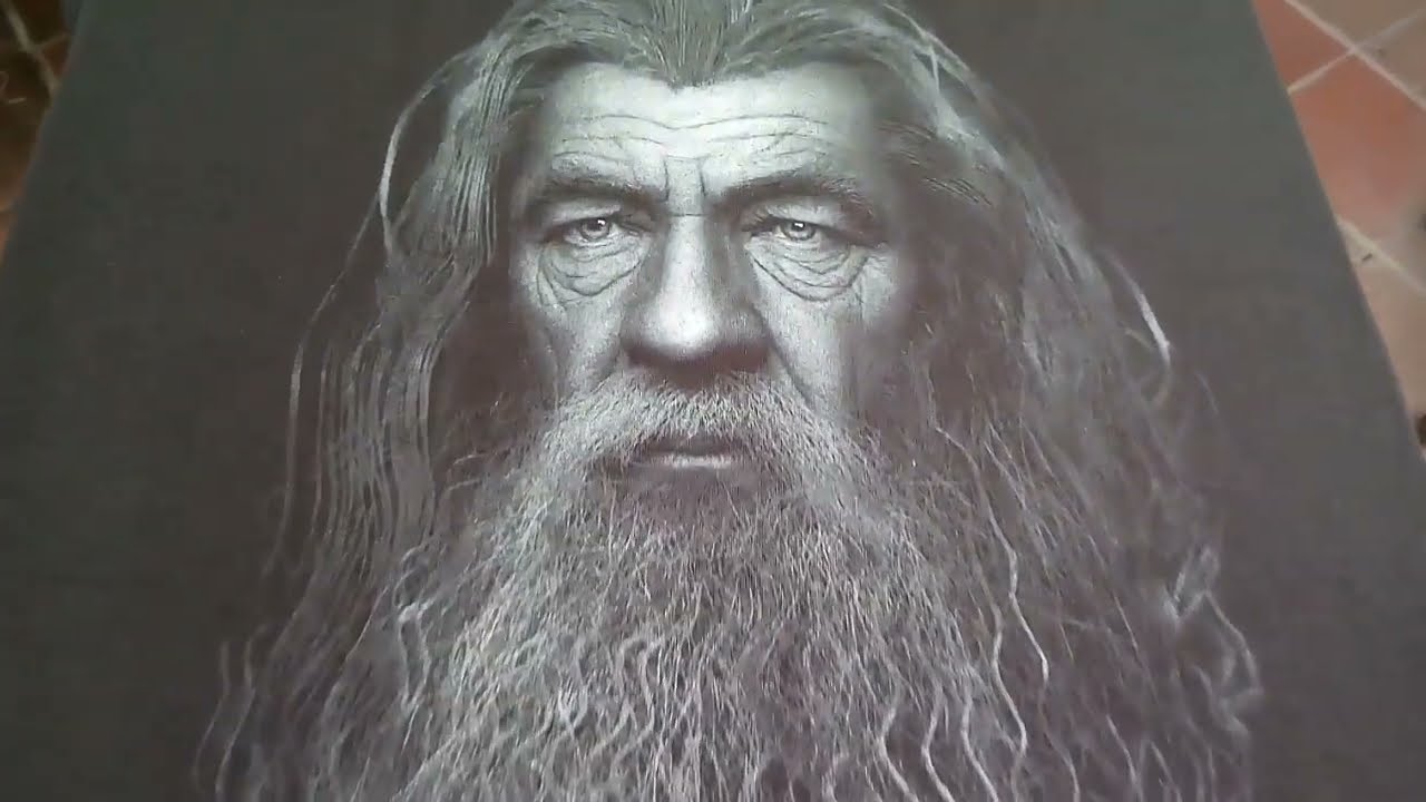 Proceso de Estampado- Retrato Realista- Técnica MONOCROMÍA ''GANDALF''