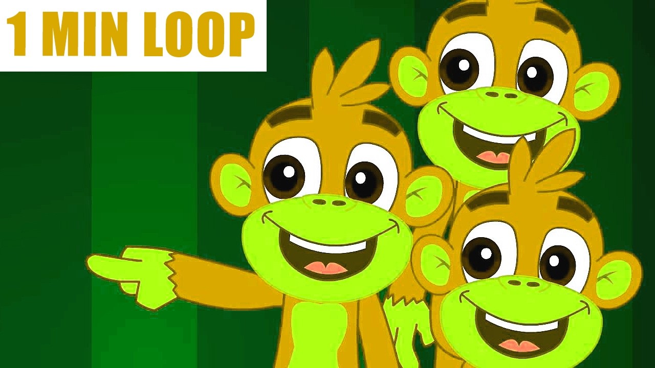 🎵 [1 MIN LOOP] Five Little Monkeys Remix 🐒🎶 Nursery Rhymes Sound Variations & Fun @MonkeyRhymesHub