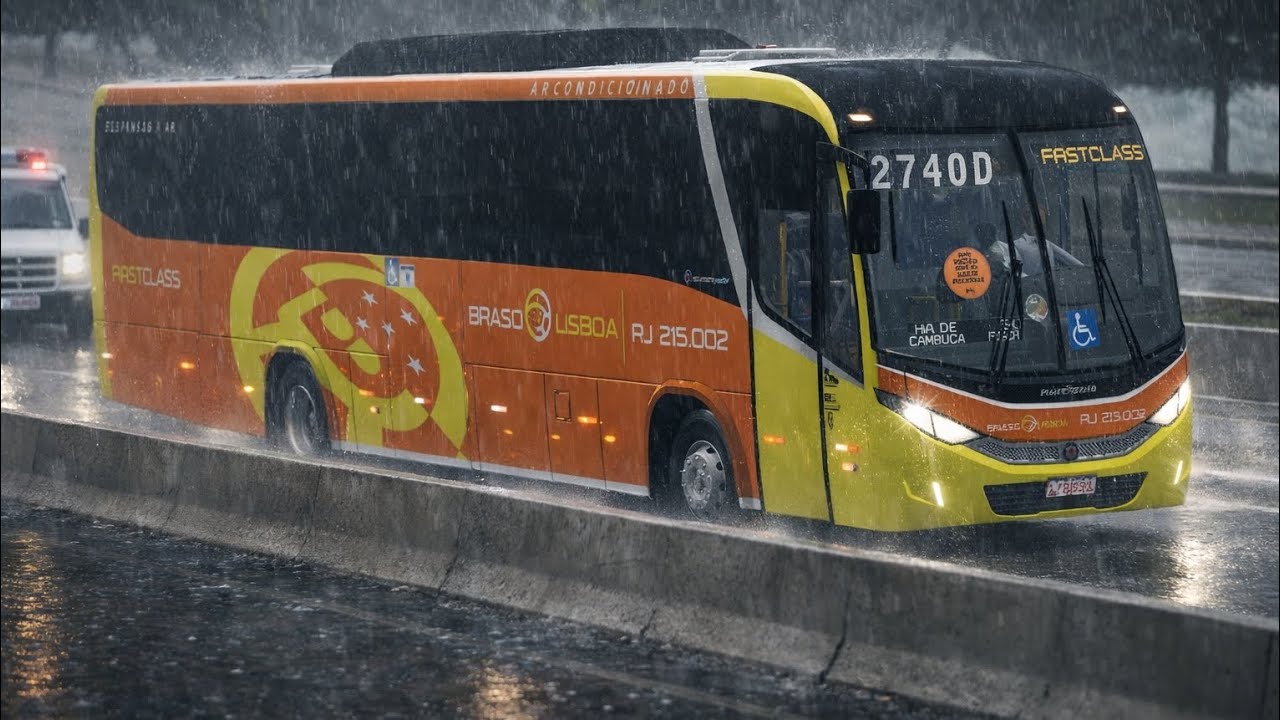 🟠[PROTON BUS] Marcopolo Audace OF-1721 Mercedes-Benz Padrão Braso Lisboa + Chuva forte⛈️ 🟠