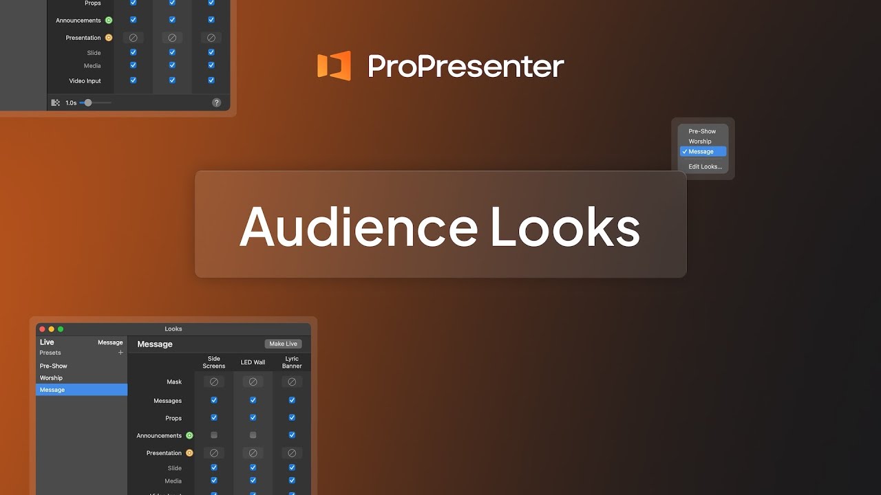 ProPresenter- Audience  Looks