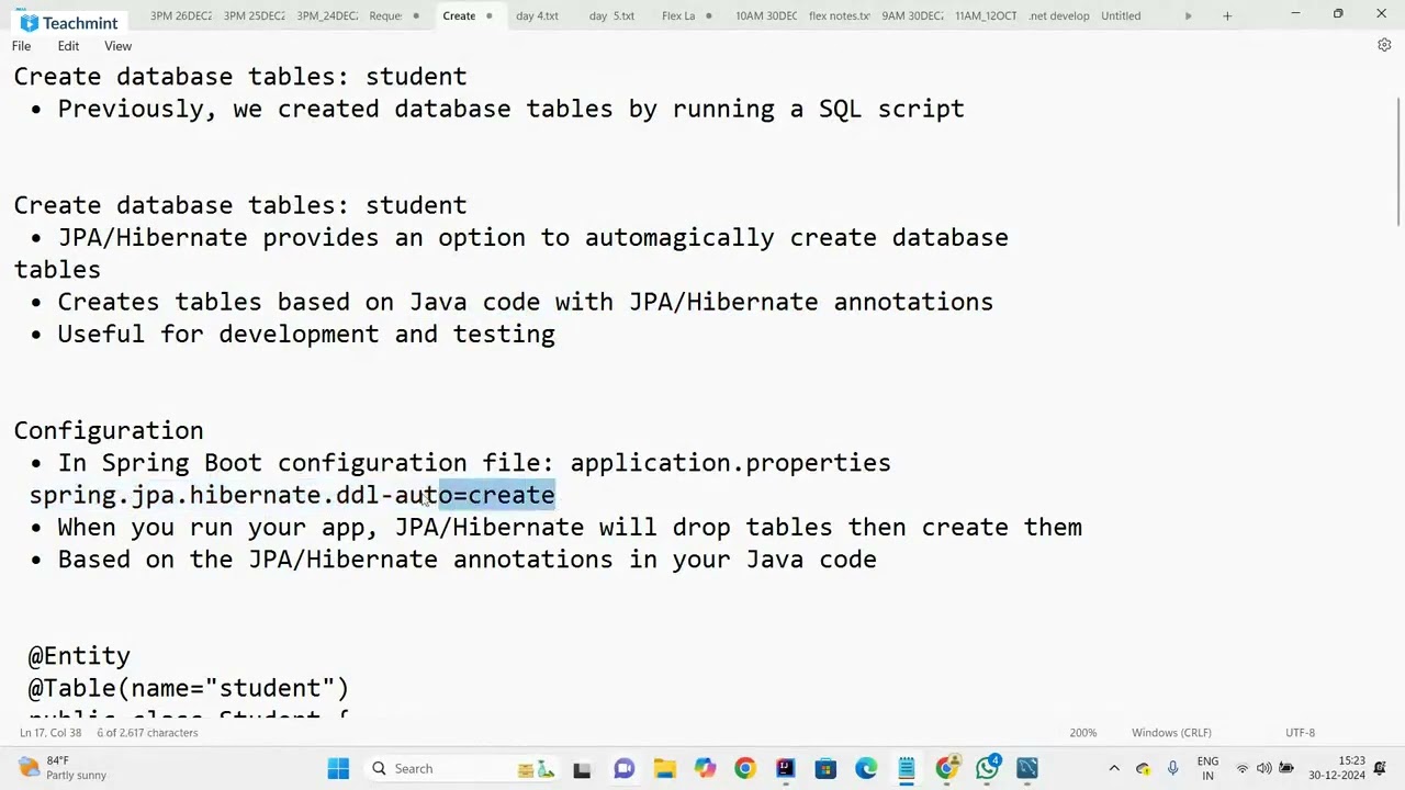 DAY 12 AUTOMATIC TABLE GENERATION USING JPA HIBERNATE AND REST API INTRO
