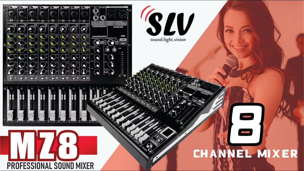 Live Audio Mixer NEW MZ8 by SLV INDIA
