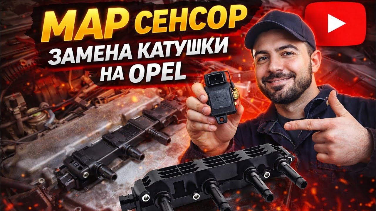 №188. Датчик абсолютного давления (дад, мап сенсор) на Opel. Поменял катушку зажигания