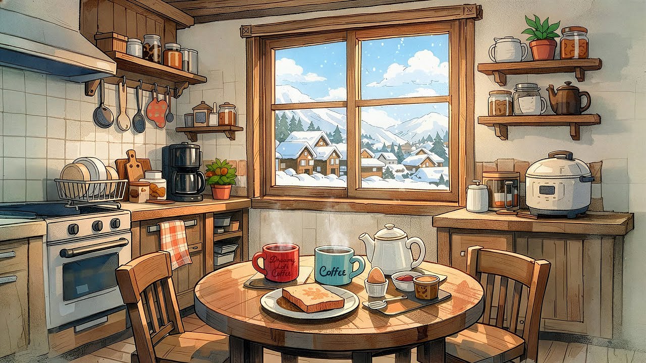 Cozy Winter Kitchen Morning ☕❄️ Lofi Chill ❄️ Lofi Chill Beats to Relax & Focus [ Lofi Hip Hop ]