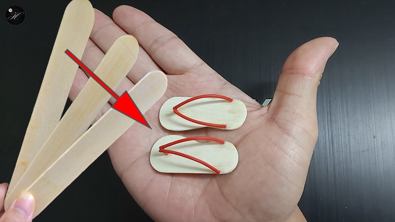 How To Make A Cute Mini Sandals, Made by Ice Cream Sticks | 5-Minute Crafts