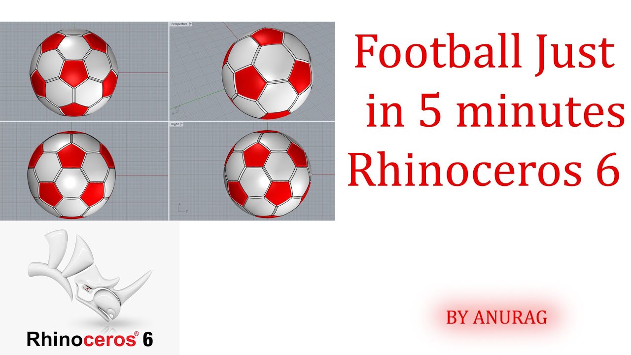 Football Just in 5 minutes || RHINO TUTORIAL ||  3d with Anurag ||