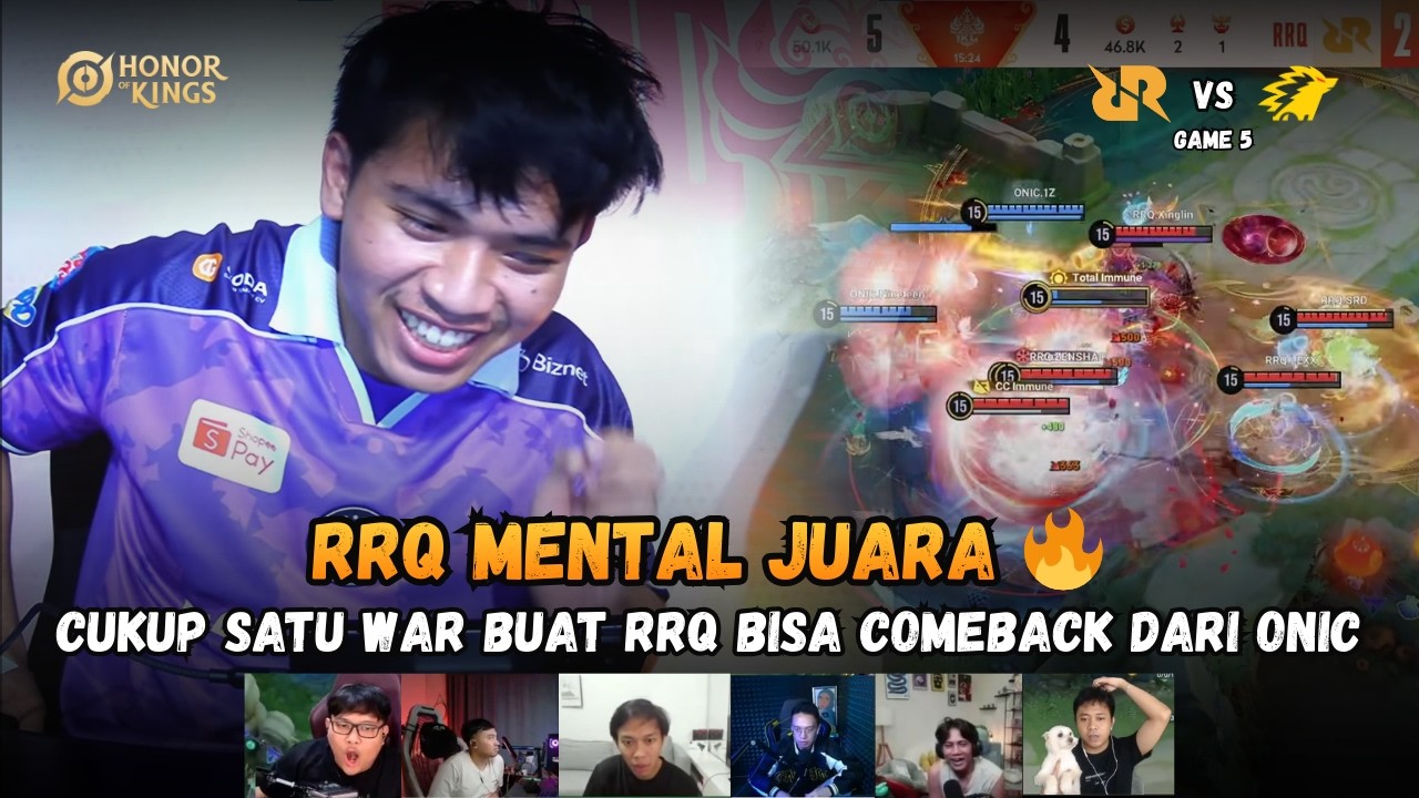 WHAT A COMEBACK FROM RRQ 🔥 - REAKSI STREAMER RRQ VS ONIC GAME 5 IKL SPRING 2026 HOK