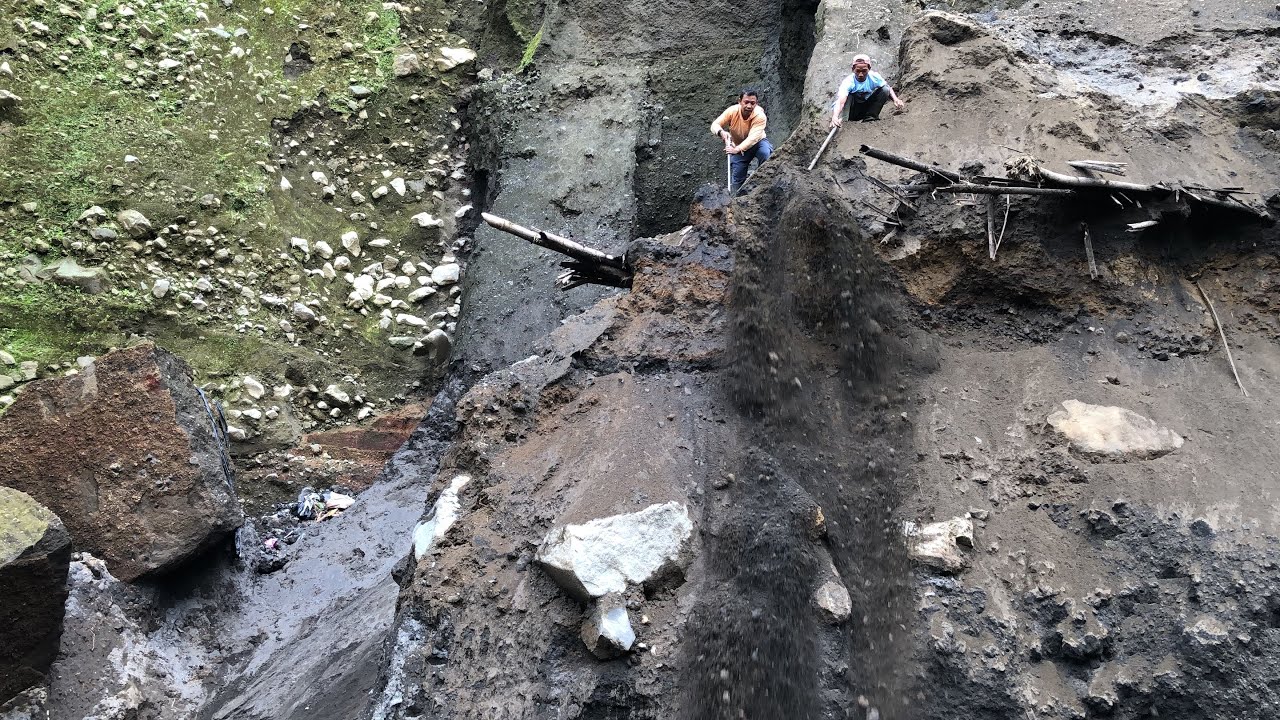 Hard job..!!! climb and destroy cliffs