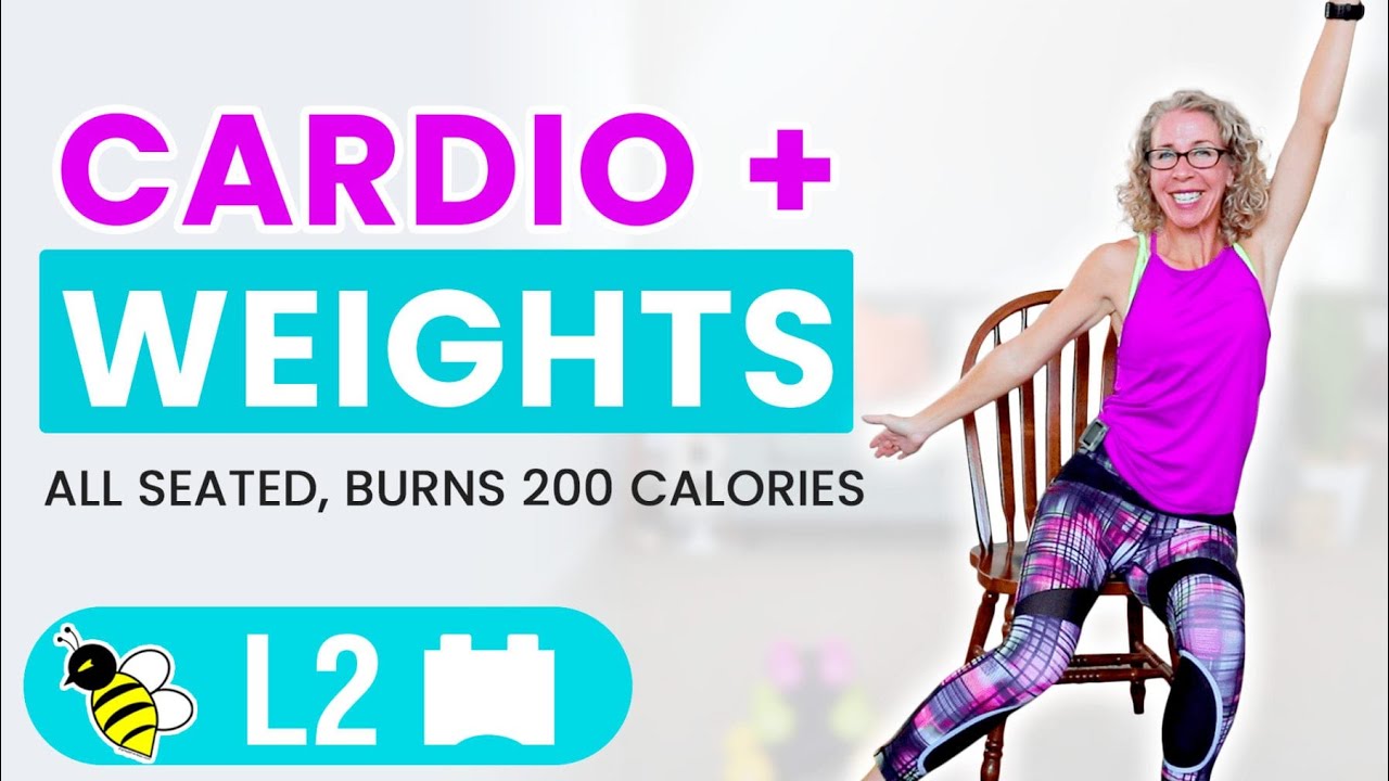 20 Minute Nonstop Seated CARDIO + WEIGHTS Workout 😅 Burn 200 Calories in a CHAIR