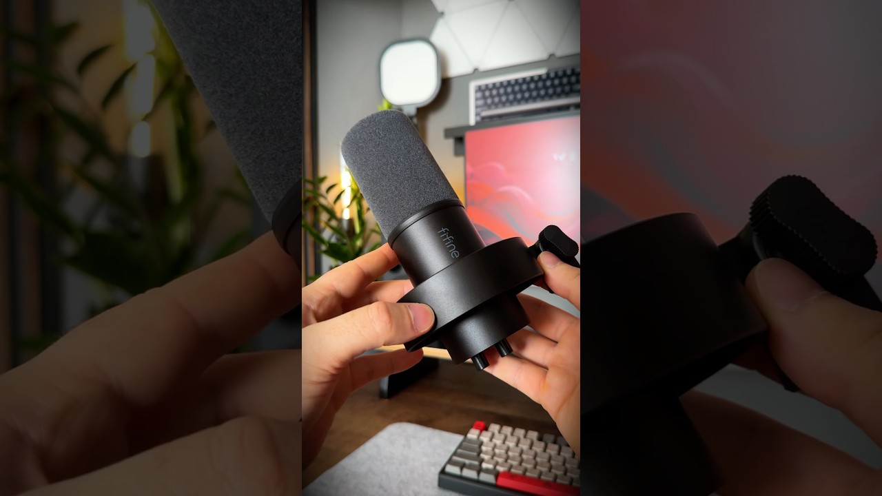 K688 microphone from Fifine 😩 #tech #desksetup #gaming #minimaldesksetup #aesthetic