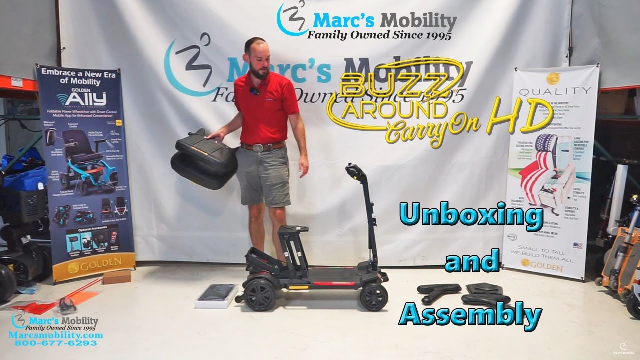 Buzzaround CarryOn HD - Unboxing and Assembly - Heavy Duty Travel Folding Scooter