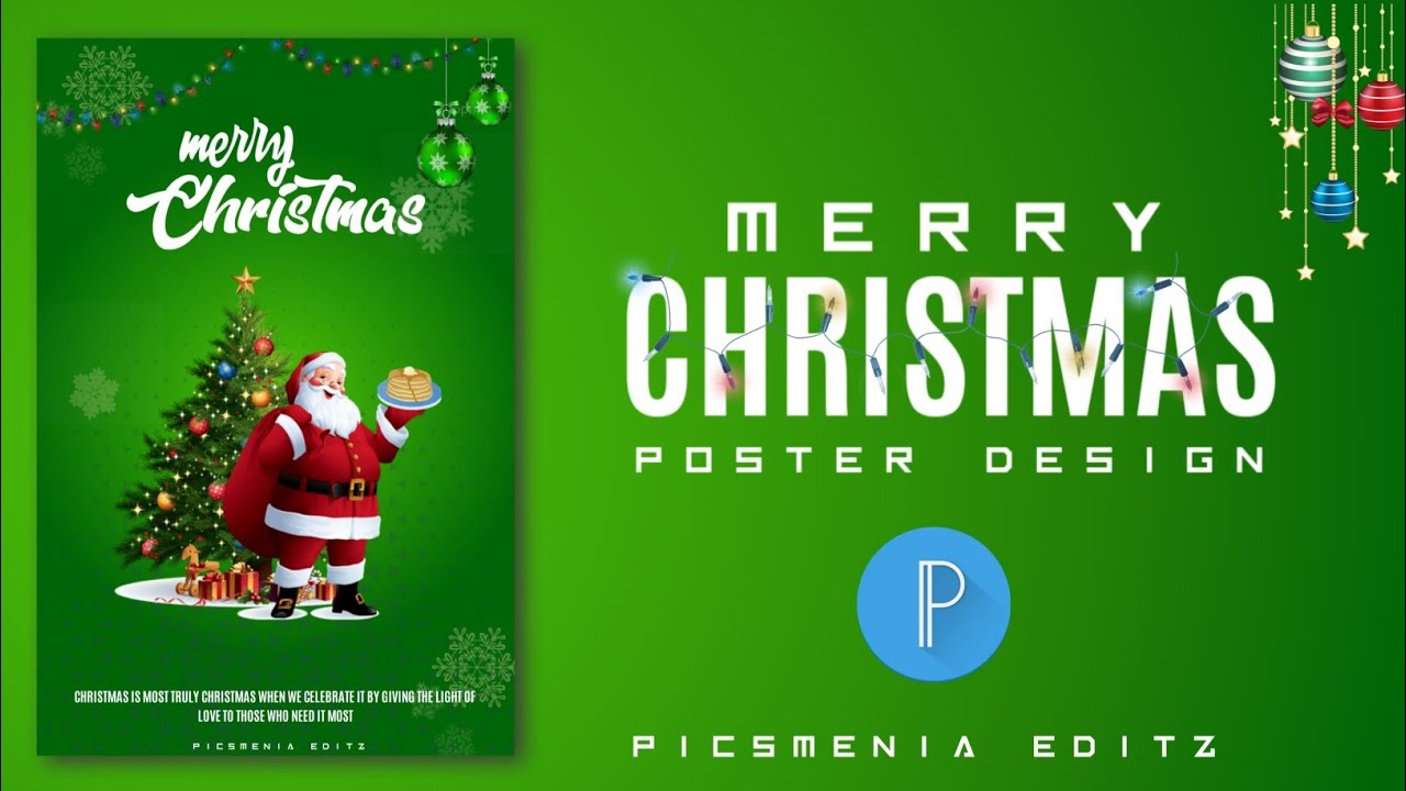 make merry Christmas Poster design in pixellab |x-mas| Plp file | PicsMenia EditZ