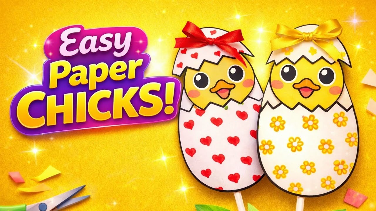 Cute Paper Chick Craft | Easy Easter DIY for Kids #papercraft #eastercraft #kidscraft #easterdiy