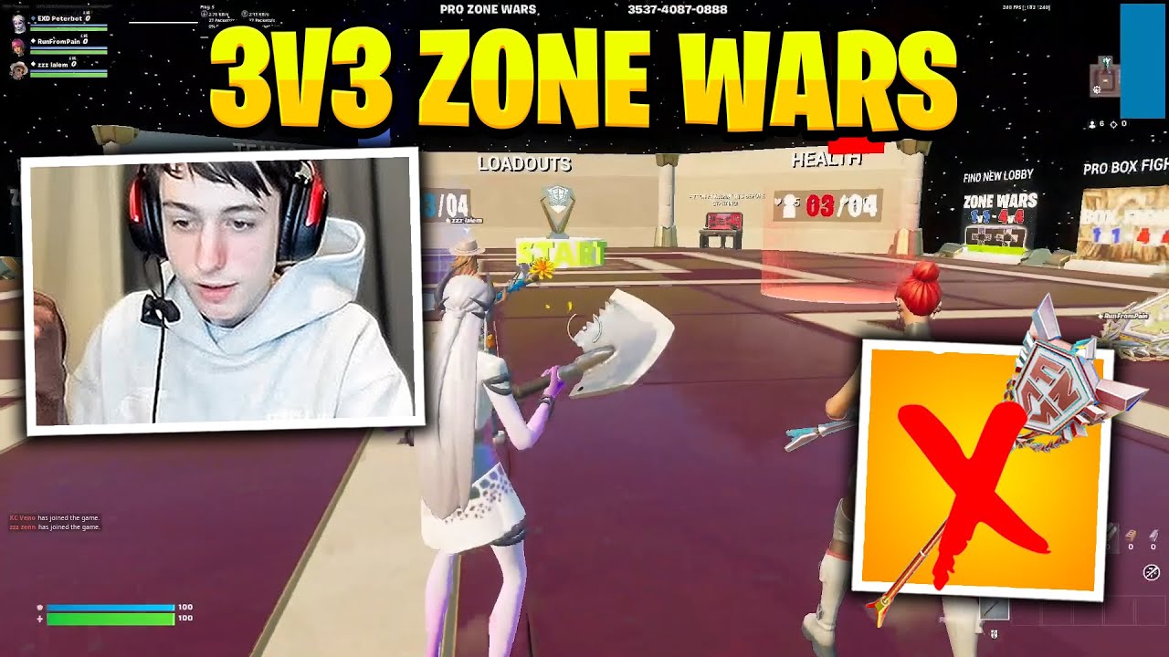 PeterBot DESTROYS Pros in 3v3 Zone Wars Without FNCS Pickaxe
