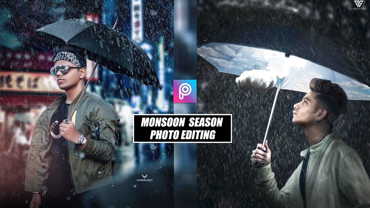 PicsArt Monsoon Rainy Season Photo Editing Tutorial in Picsart Step by Step in Hindi - Taukeer editz