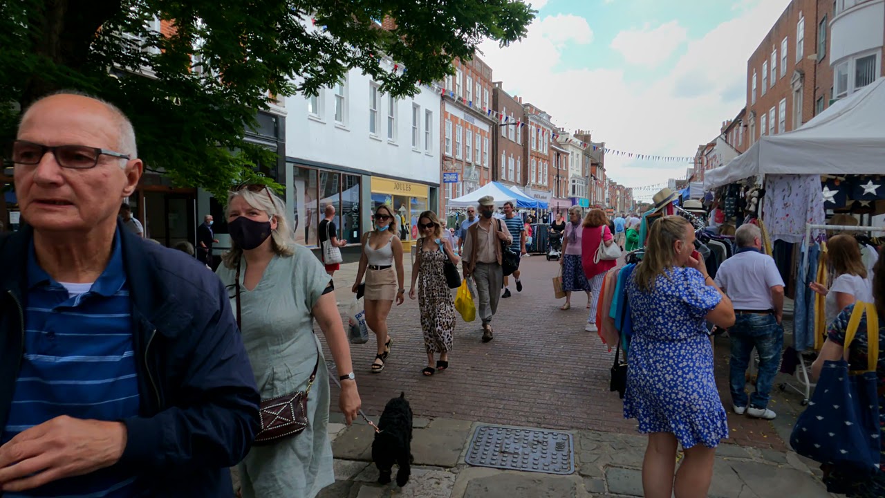 Old English City Market Walk - Chichester East Street 4K|60
