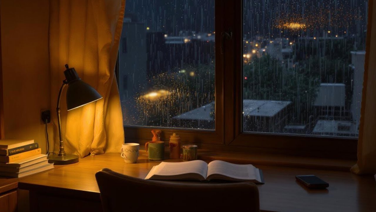 Deep Focus Flow | Quiet Window Desk for Study & Work • NYC Rain