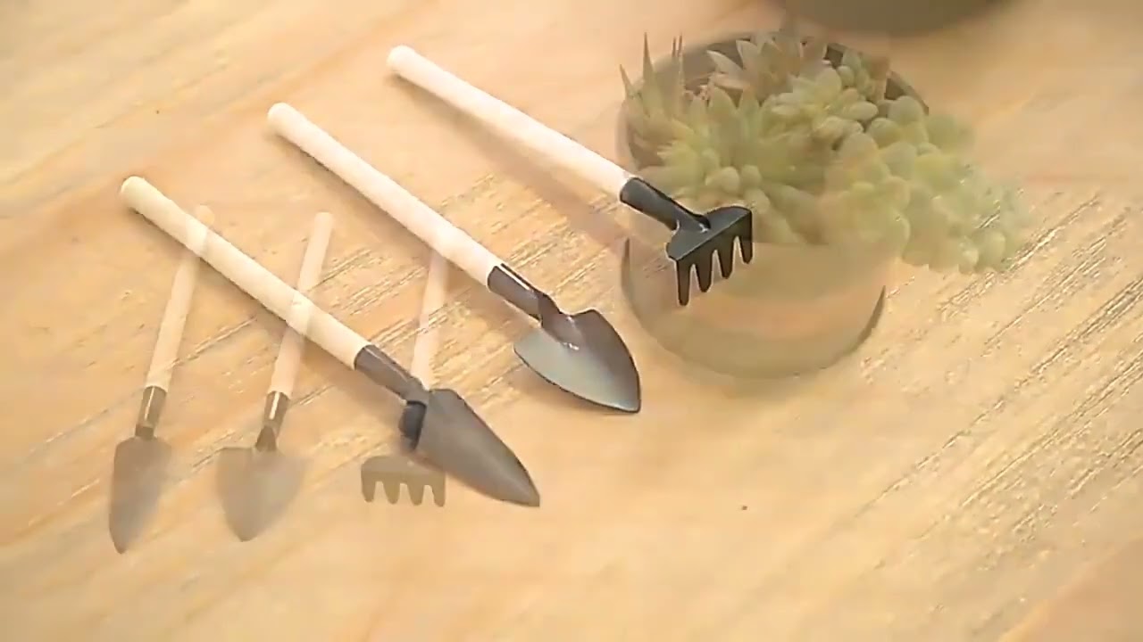 3 Piece Set Gardening Potting Tools Wooden Handle Shovel Rake Shovel Multifunctional Household Plant
