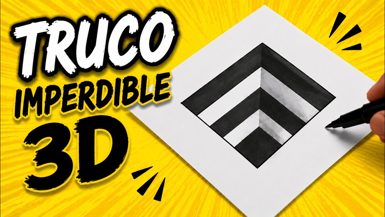 Muy fácil ► Cómo dibujar un AGUJERO 3D  - ilusión óptica - How to draw 3D Hole ( Trick Art )