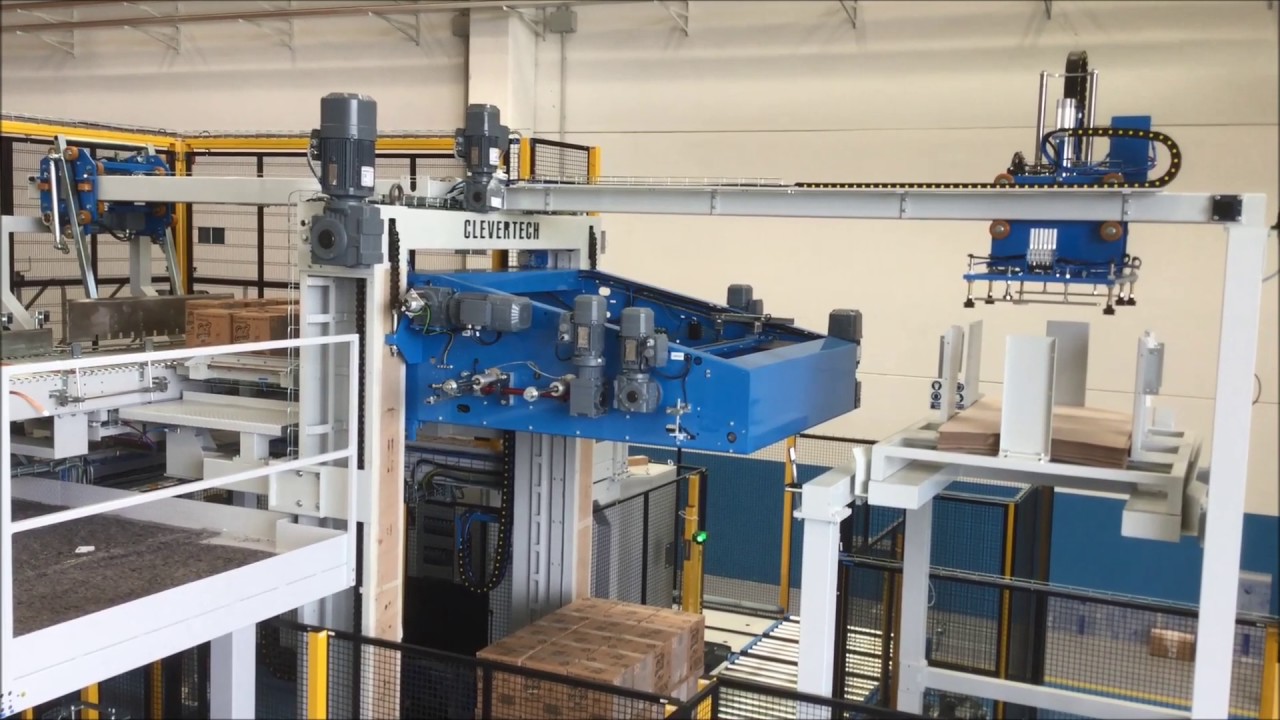 CLEVERTECH HIGH SPEED MULTIBRAND PALLETIZER - PALLETTIZZATORE MULTIBRAND PER CARTONI