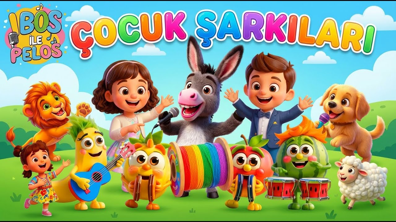 Çocuk Şarkıları 🎵 Arkadaşım Eşek 🐴 Elma Adam 🍎 Sar Sar Sar Makara 🎡 | Eğitici Çocuk Videoları