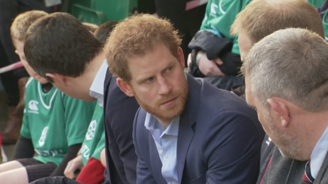 Prince Harry attends England rugby team open training session