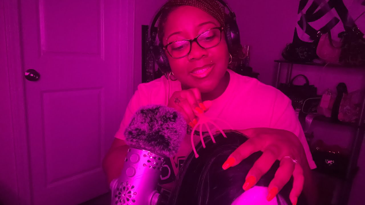 ASMR Hair salon 💇🏽‍♀️Scalp massage, Hair brushing, Applying oil & Trimming ends #hairplay #rp #asmr 