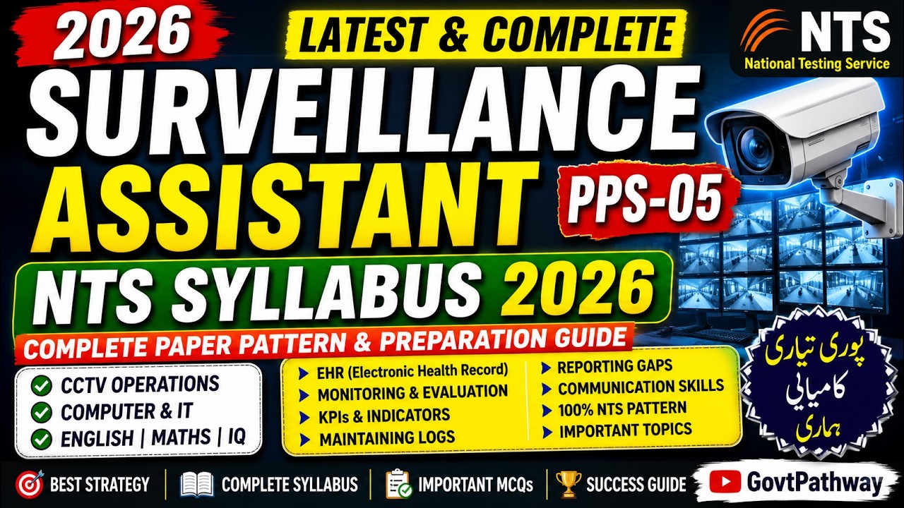 Surveillance Assistant (PPS-05) NTS Syllabus 2026 | Complete Paper Pattern & Preparation Guide