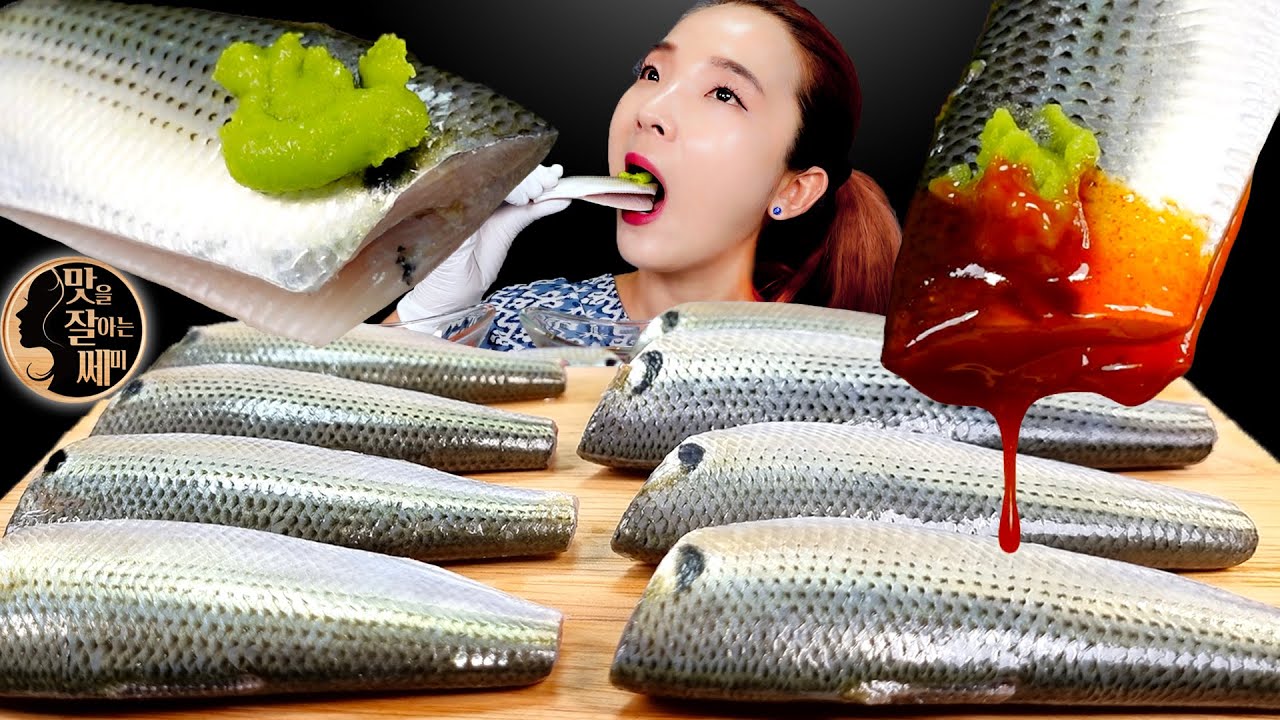 [Mukbang]🐟뼈째 씹어먹는 햇전어회 먹방!😋(🐟전어는 통으로 먹어야 제 맛!🤤)Raw Gizzard shad, SASHIMI RAW Fish SEAFOOD ASMR | 쎄미