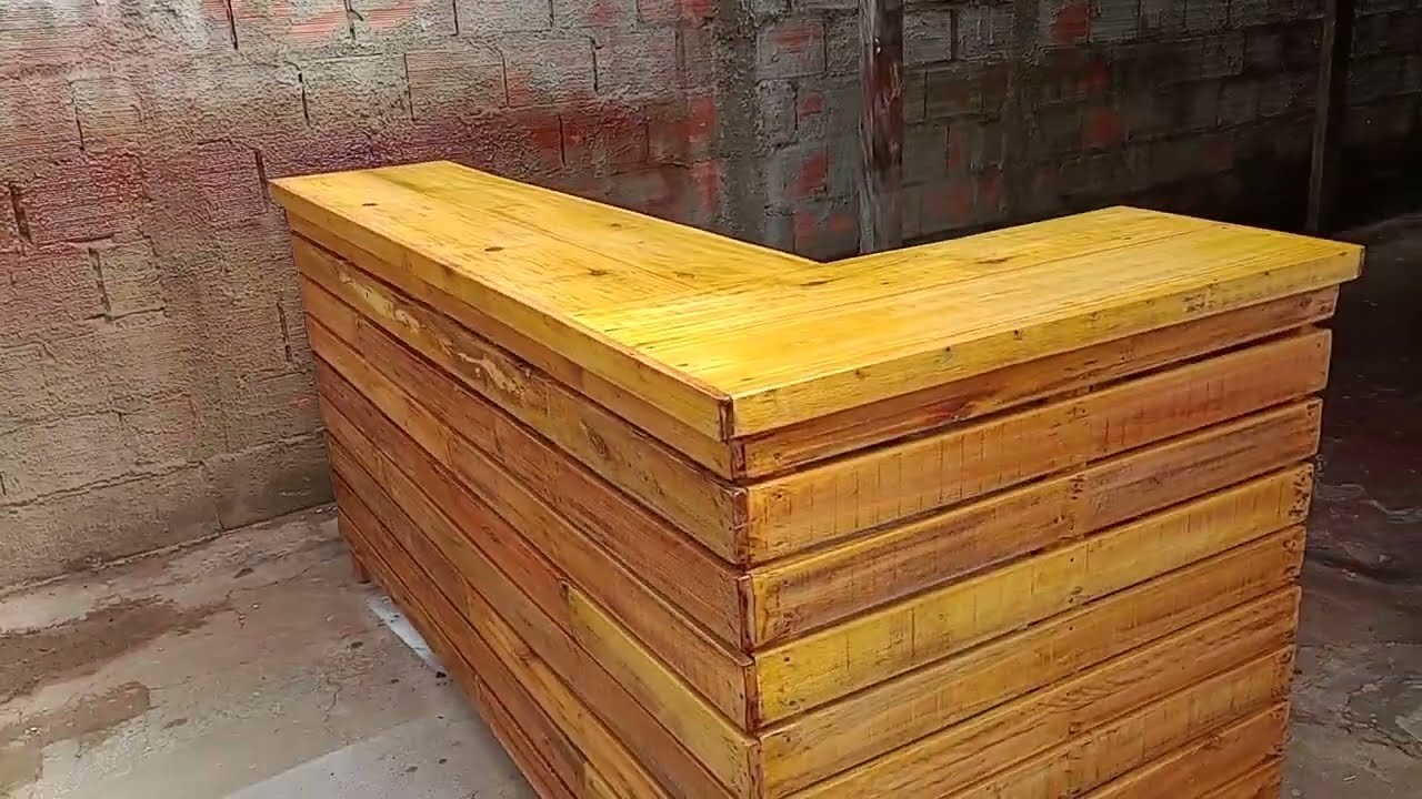 Como fazer um Balcão de Pallets em L Tutorial