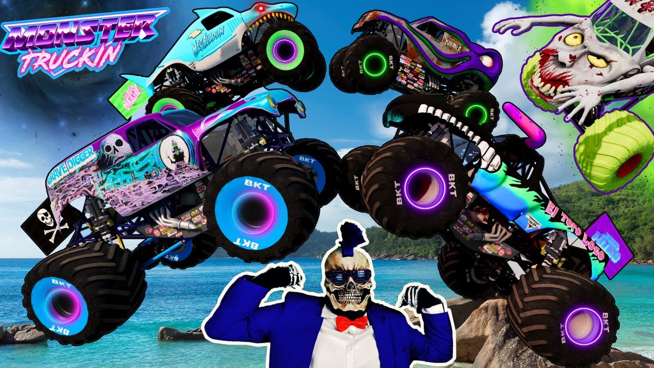 Monster Jam INSANE Racing, Freestyle and High Speed Jumps #83 | BeamNG Drive | Grave Digger