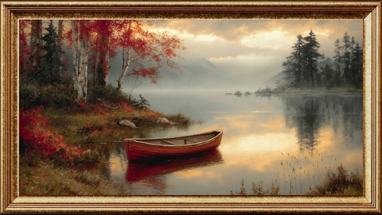Red boat | Classic Oil Painting Display | Timeless Art for TV (3 Hours)