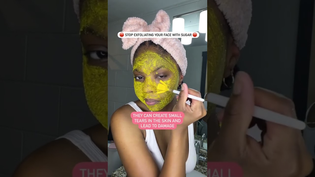 DONT use sugar scrubs on face #skincare #hyperpigmentation #acneproneskin #acnefree #acnescars #acne