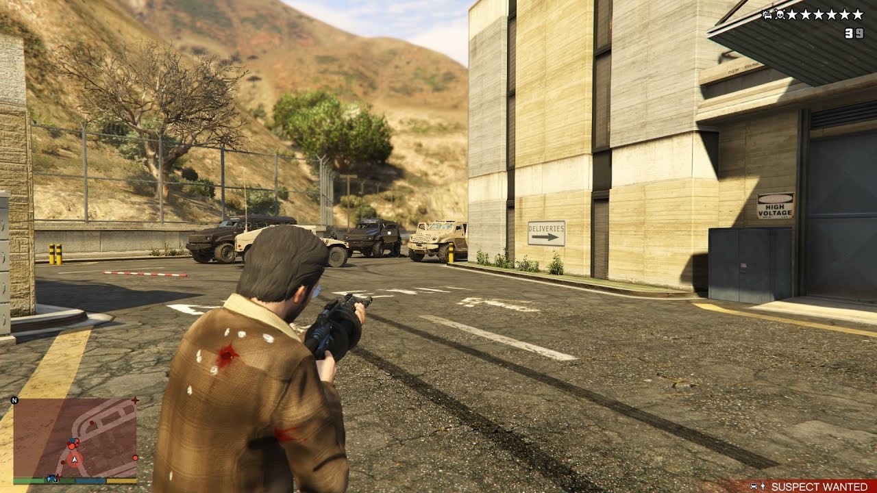 GTA 5 [R.D.E. 3.1.7] - Humane Labs Rampage + Epic 6 Star Police Army Chase Escape