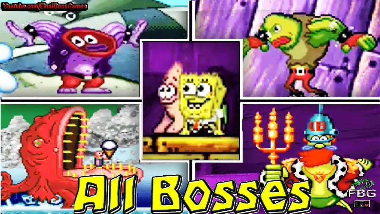 The SpongeBob SquarePants Movie - All Bosses (Gba)