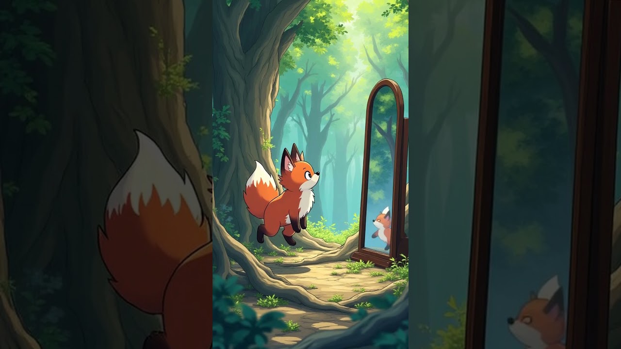 The Fox and the Mirror #kidscartoon #foxcartoon