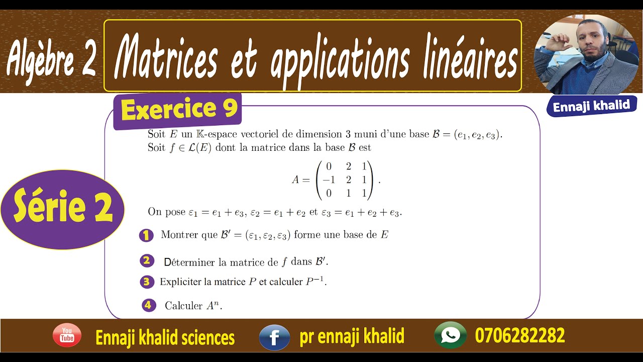 Matrice de passage et puissance d'une matrice exercice  9