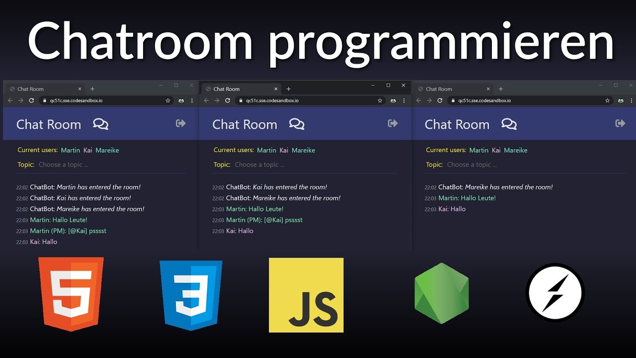 Chatroom mit Node.js und socket.io programmieren