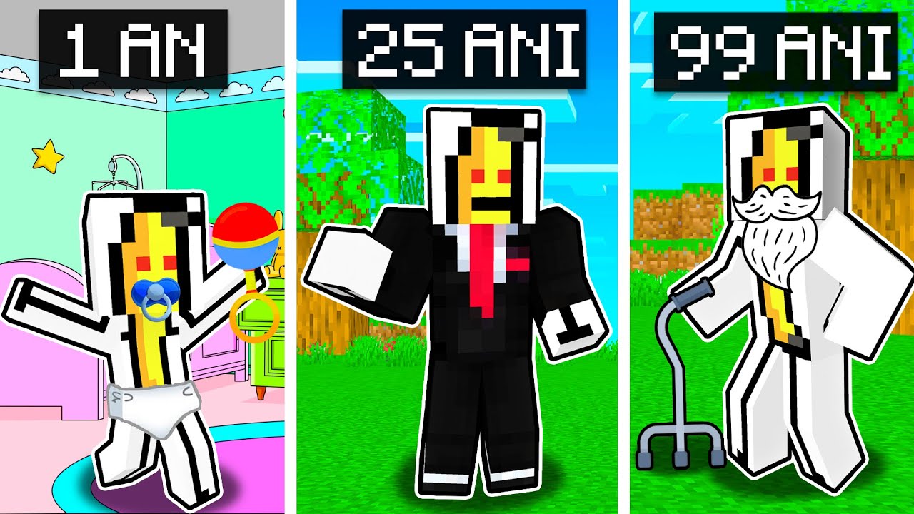 VIATA MEA DE LA 0 LA 100 DE ANI IN MINECRAFT!