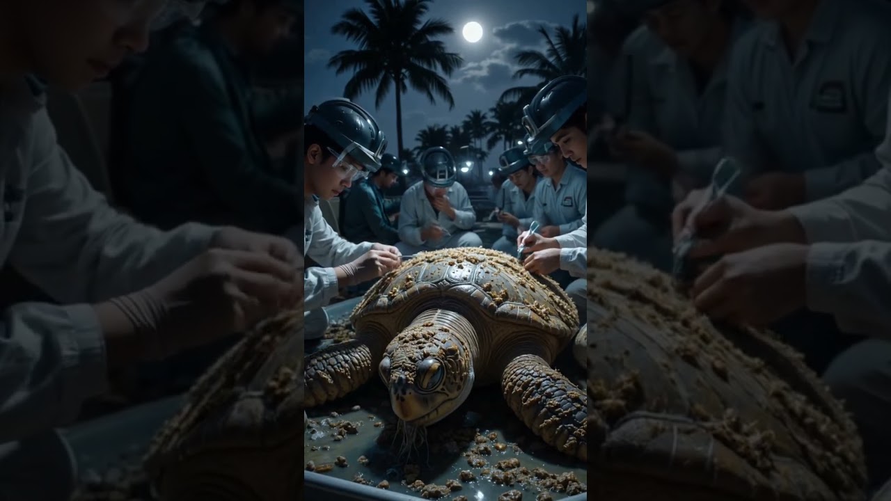 EPIC RESCUE OPERATION: Saving Sea Turtle From Barnacles🚨 #shorts #barnacles #turtle