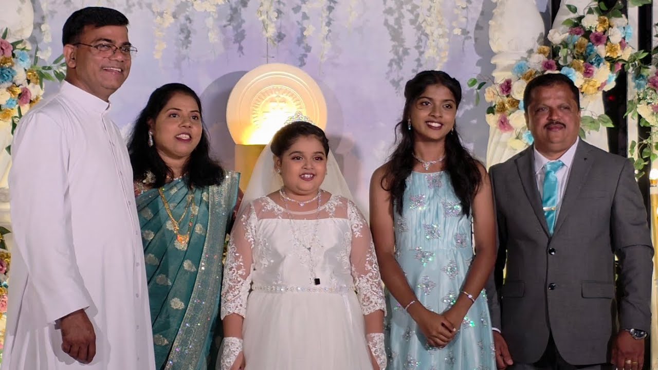First Holy Communion celebration of Eshal Rodrigues d/o Rayan/Violet, Mahalthota, Loretto Bantwal