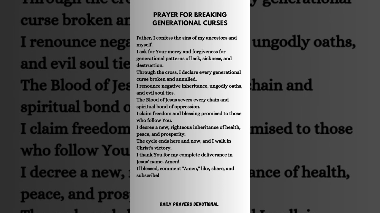 Prayer For Breaking Generational Curses