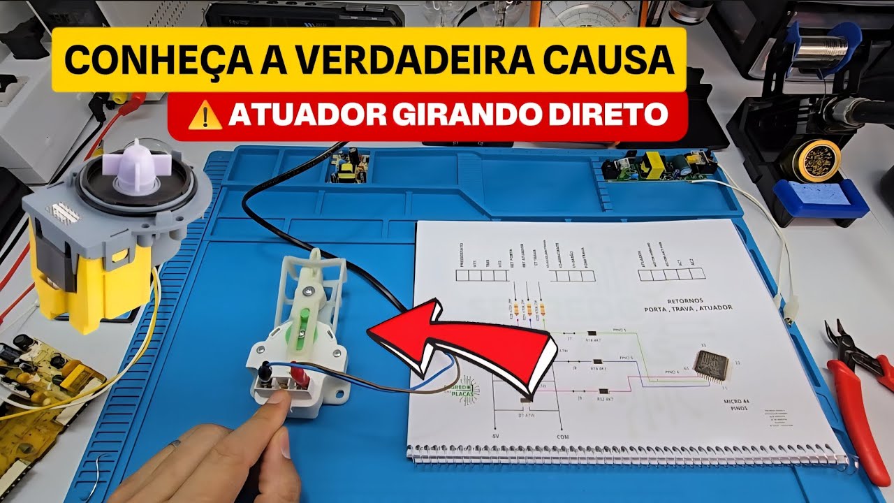 VERDADEIRA CAUSA DO ATUADOR DE ACOPLAMENTO GIRAR SEM PARAR, LAVADORA NÃO CENTRÍFUGA #maquinadelavar 