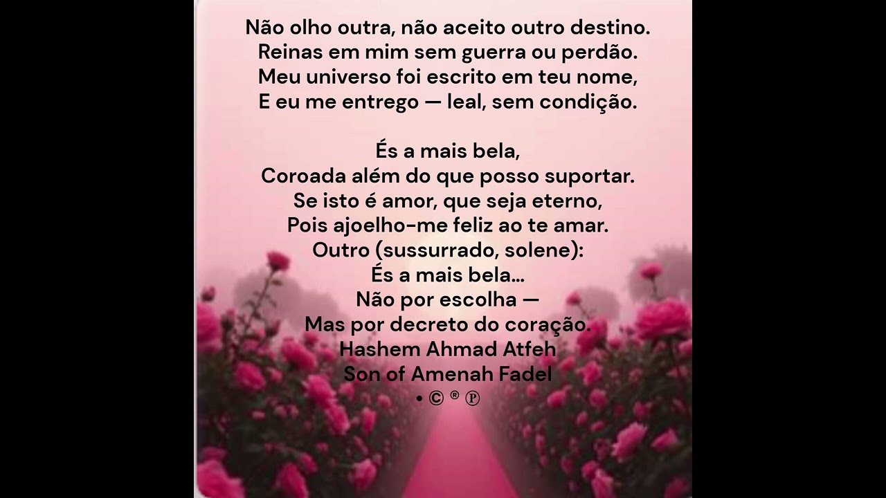 Canção em Português – “És a Mais Bela 1 Hashem Ahmad Atfeh
